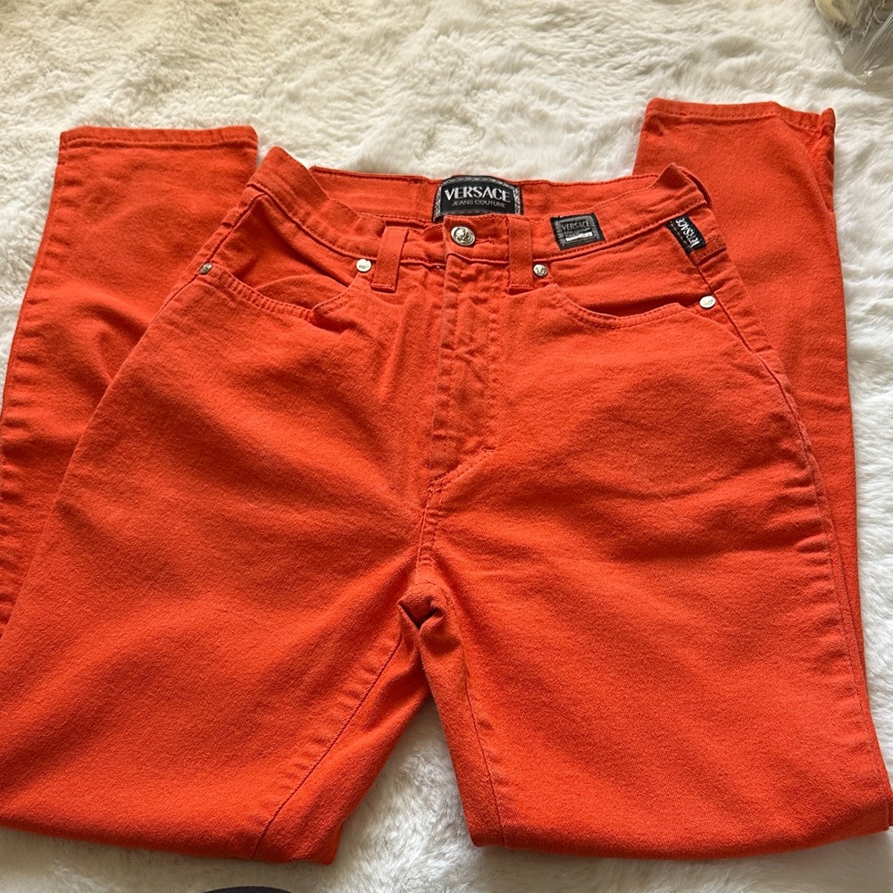 Versace women’s Bold Orange Slim Jeans